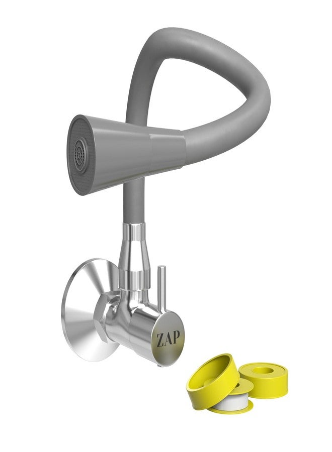 ZAP Elixir Brass Sink Cock | Modern Grey & Chrome Finish Kitchen Tap | Flexible 360° Dual Mode Spout Tap | Wall Mount | Rust-Free | Water Saving Aerator | Ideal for Modular Kitchens - Image 1